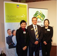 At the careers talk at the University of Adelaide, (from left) Deputy Director of HKETO, Ms Linda Law; Manager of Fundraising and Development of the University of Adelaide, Paul Finn;  and the presenter of Hong Kong Australia Business Association (SA), Ms Malinda Kuo.